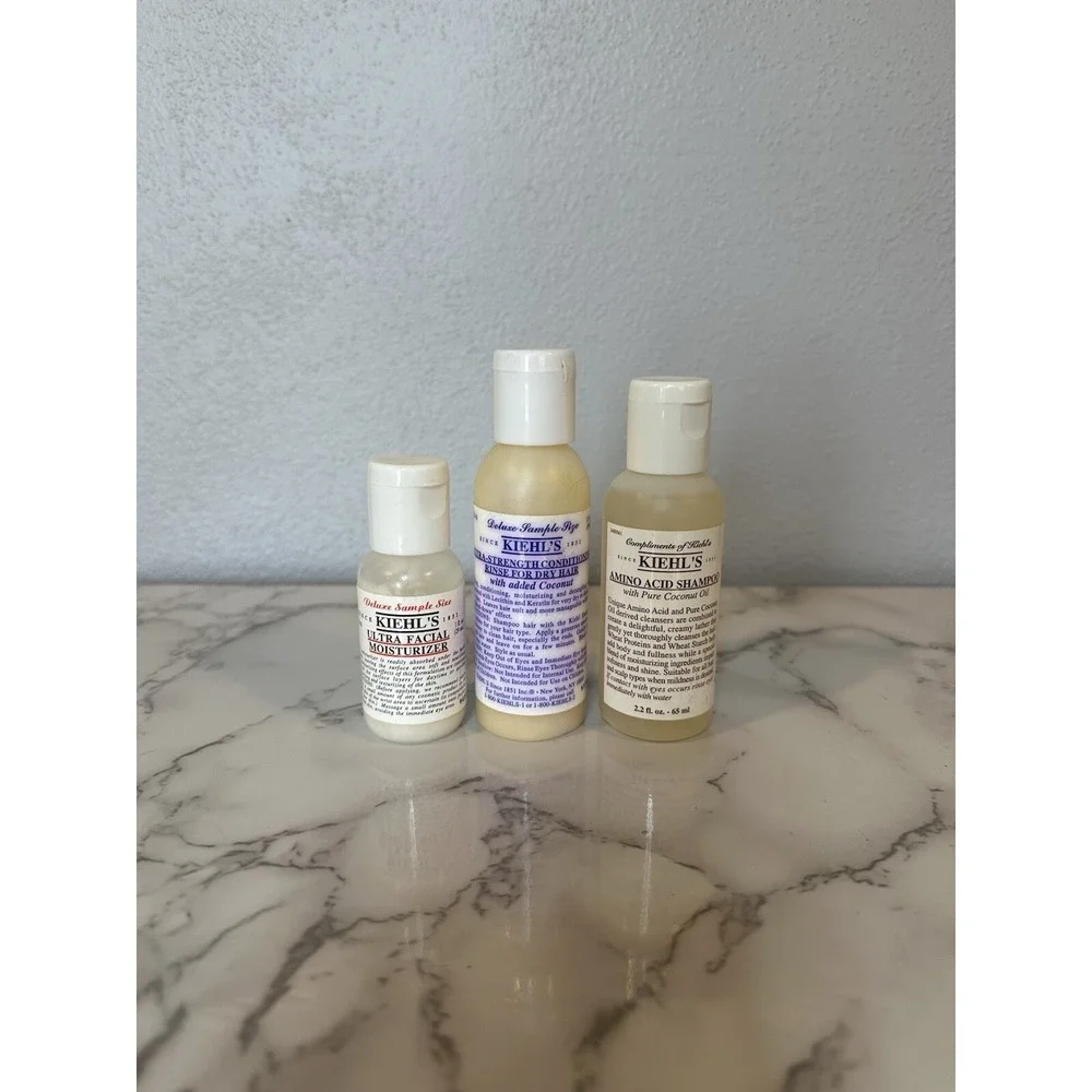 Set Of 3 KIEHL'S Products. Shampoo, Conditioner And Facial Moisturizer *preowned